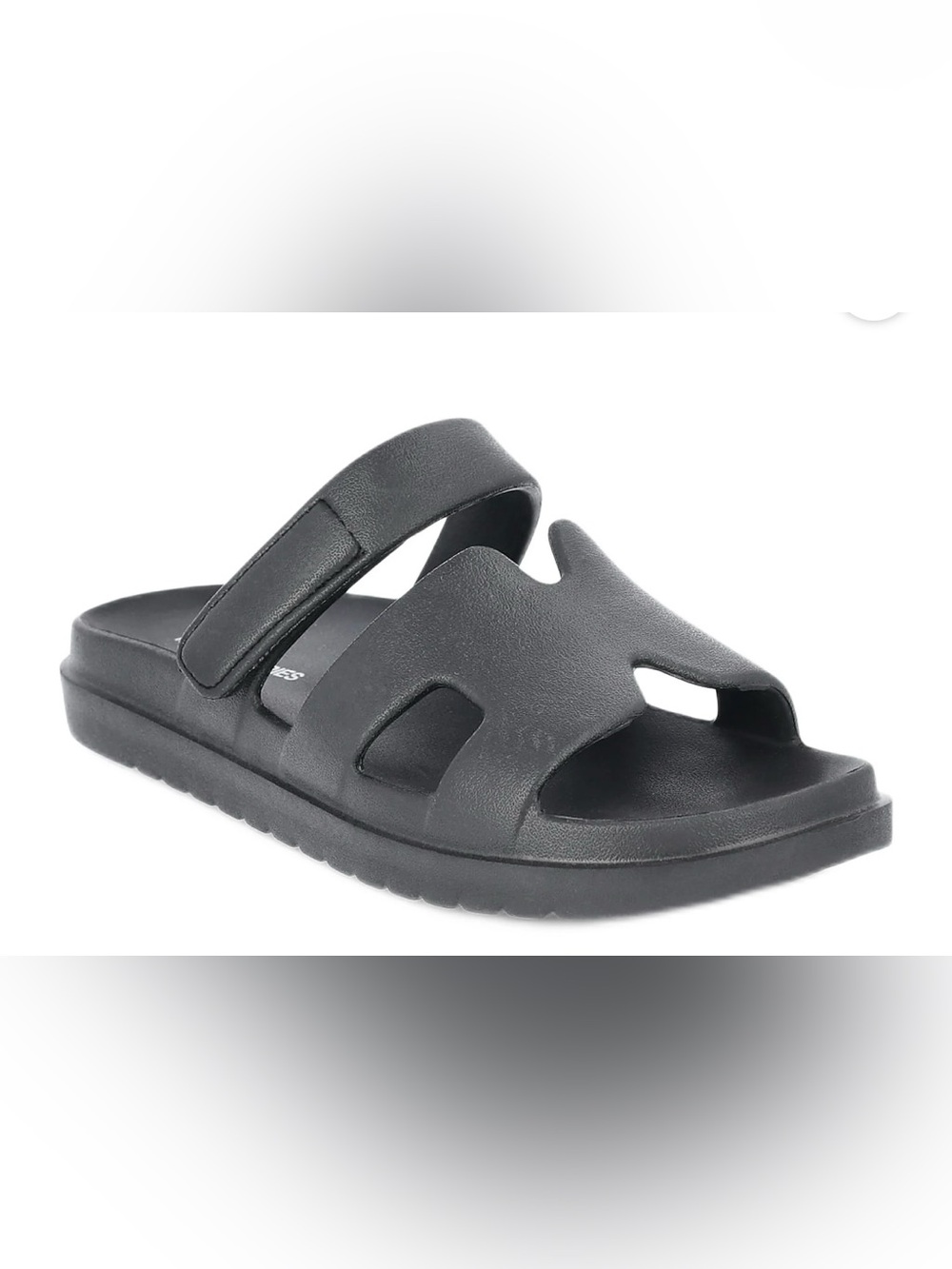 No Boundaries Women’s Geo Slide Sandals Black EVA Contour Footbed Size 8 NWT